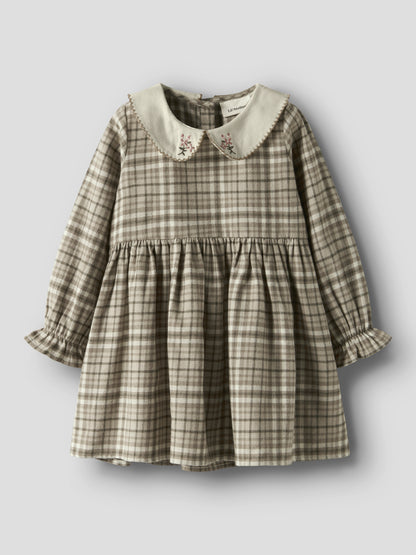 Lil Atelier Mini | Rebel Kjole i Flanell - Sepia Tint