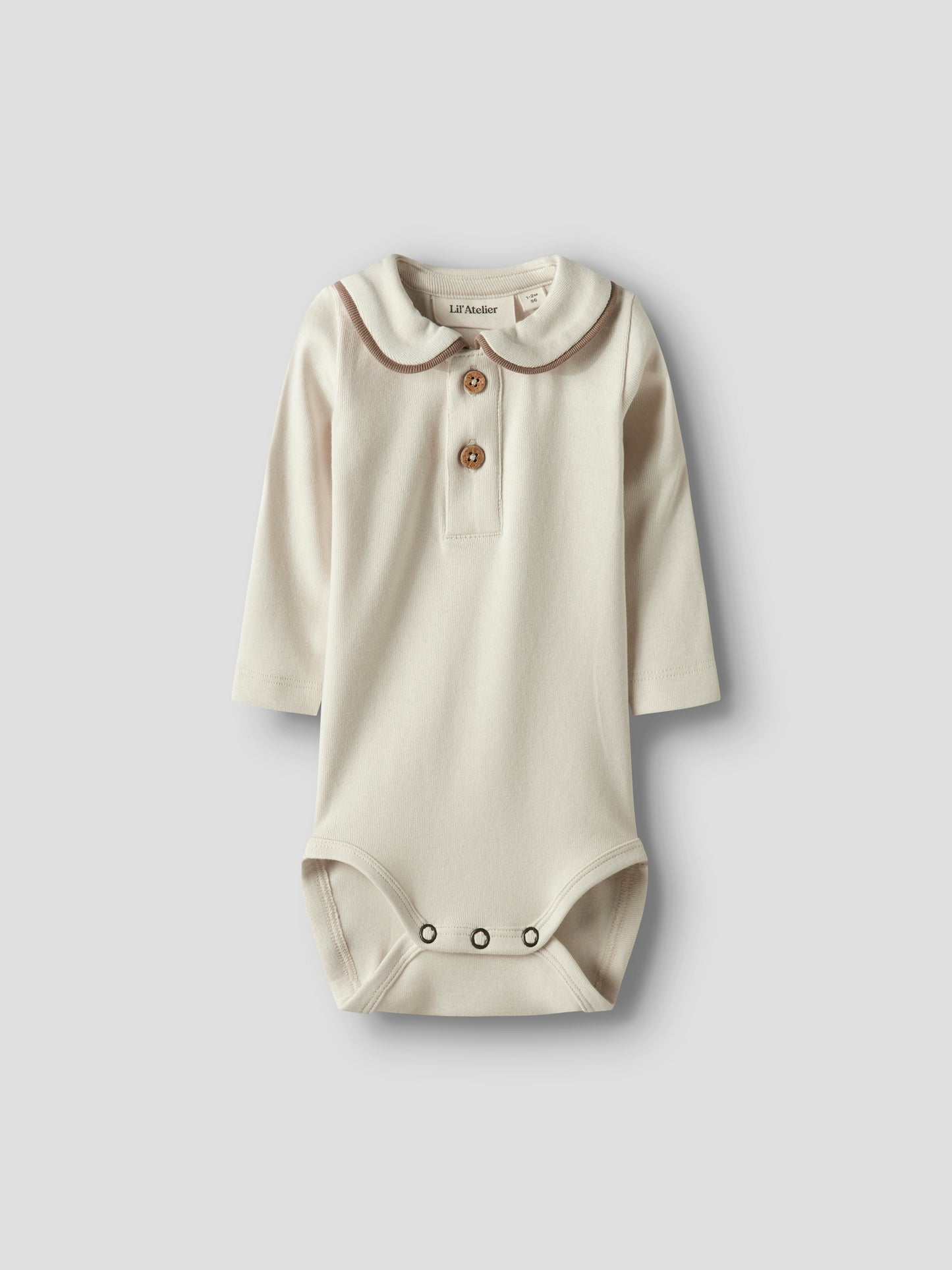 Lil Atelier Baby | Fundo body med krage - Turtledove