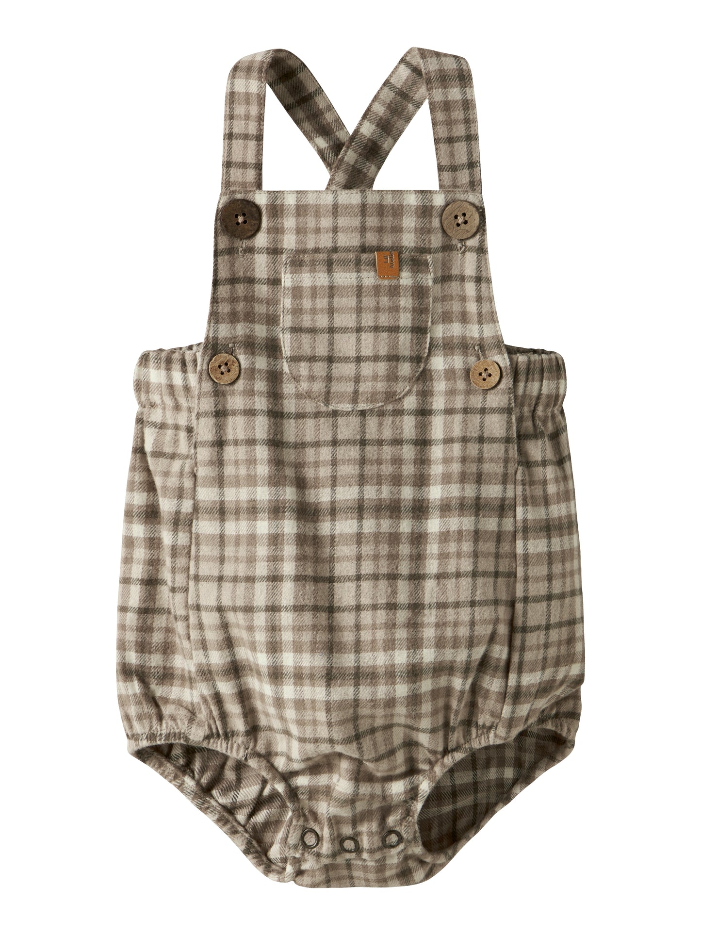 Lil Atelier Baby | Unisex Rebel Romper i Flanell - Sepia Tint