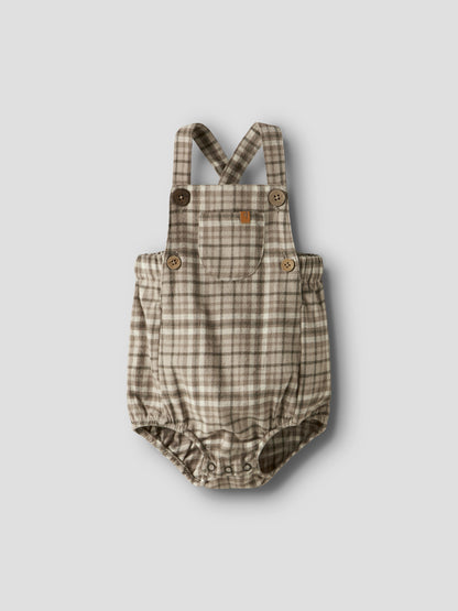 Lil Atelier Baby | Unisex Rebel Romper i Flanell - Sepia Tint