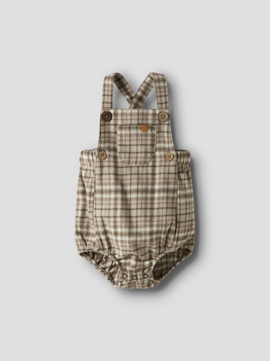 Lil Atelier Baby | Unisex Rebel Romper i Flanell - Sepia Tint