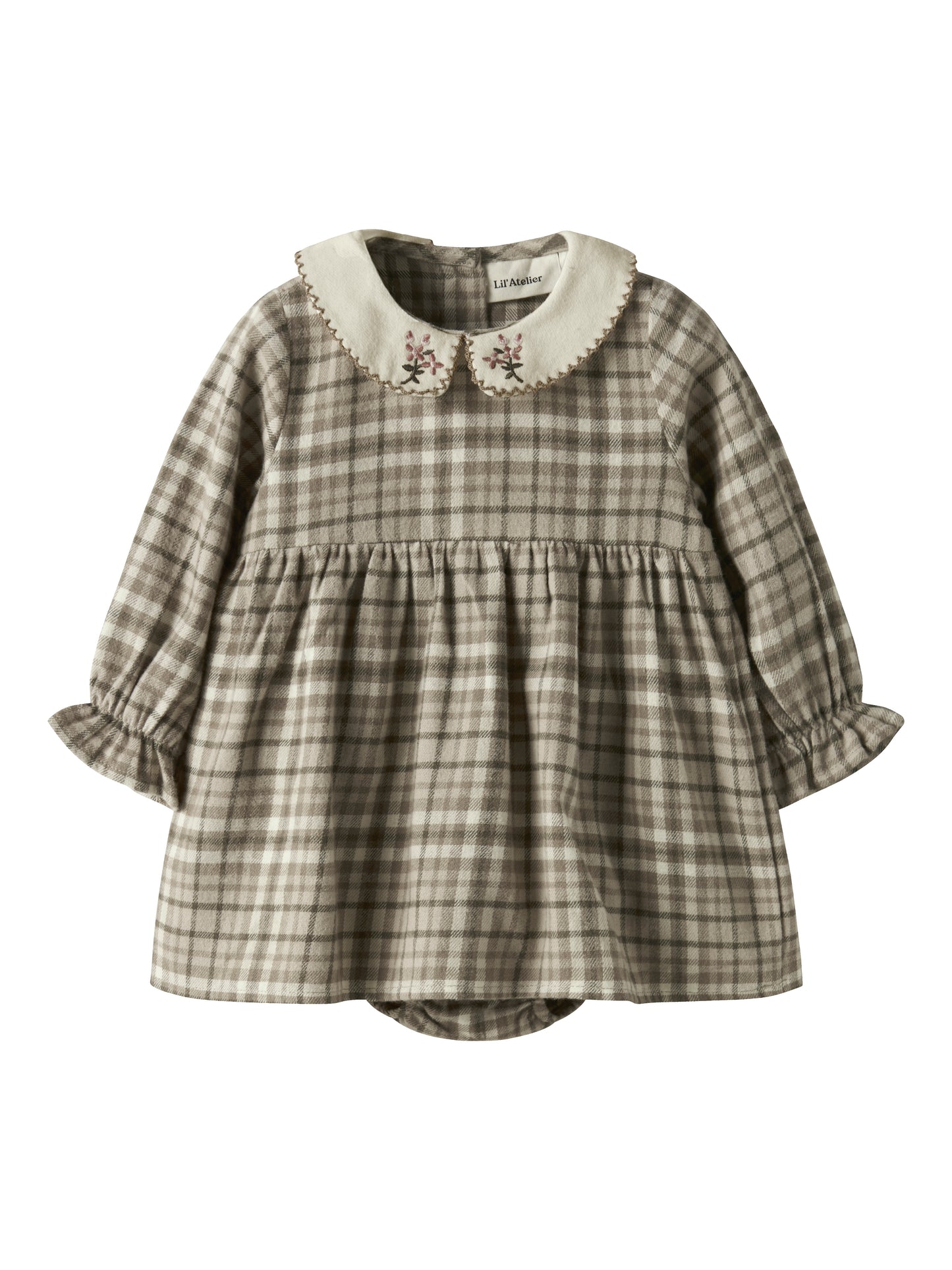 Lil Atelier Baby | Rebel Kjolebody i Flanell - Sepia Tint
