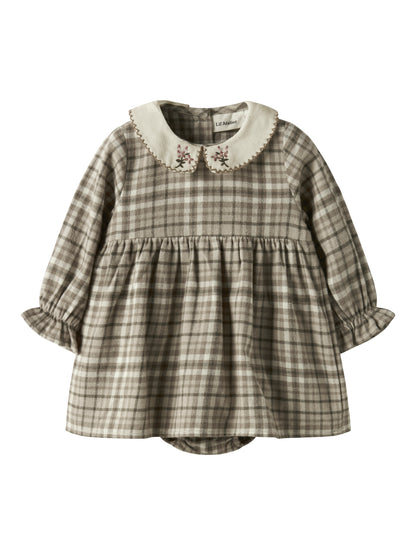 Lil Atelier Baby | Rebel Kjolebody i Flanell - Sepia Tint