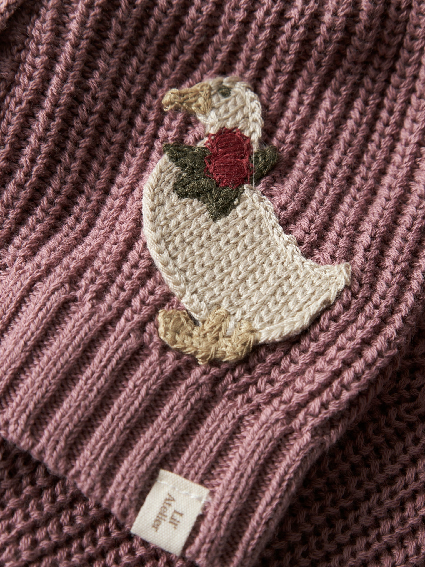 Lil Atelier Baby | Femlen chunky strikket cardigan - Nostalgia Rose