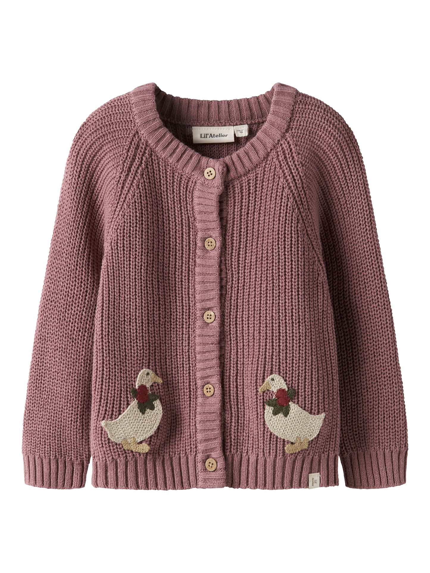 Lil Atelier Mini | Femlen Chunky strikket cardigan - Nostalgia Rose
