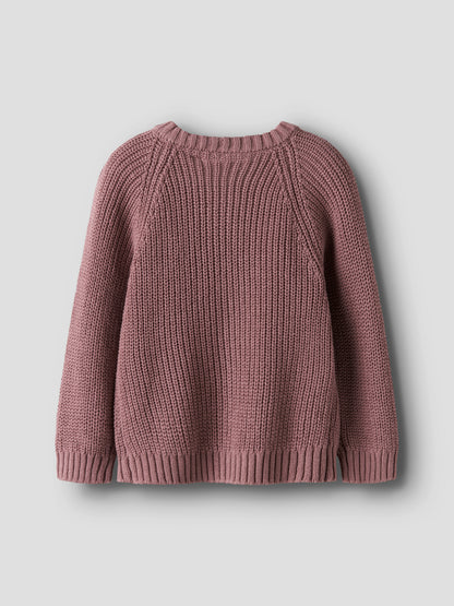 Lil Atelier Mini | Femlen Chunky strikket cardigan - Nostalgia Rose
