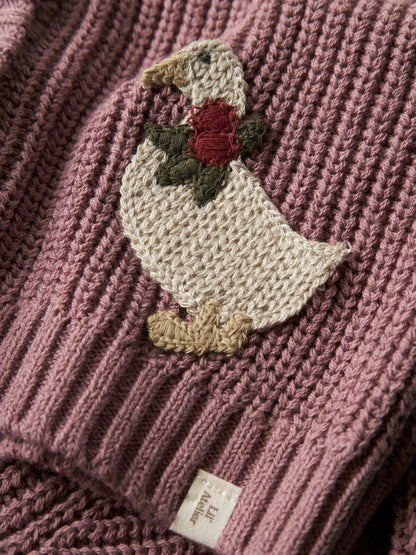 Lil Atelier Mini | Femlen Chunky strikket cardigan - Nostalgia Rose