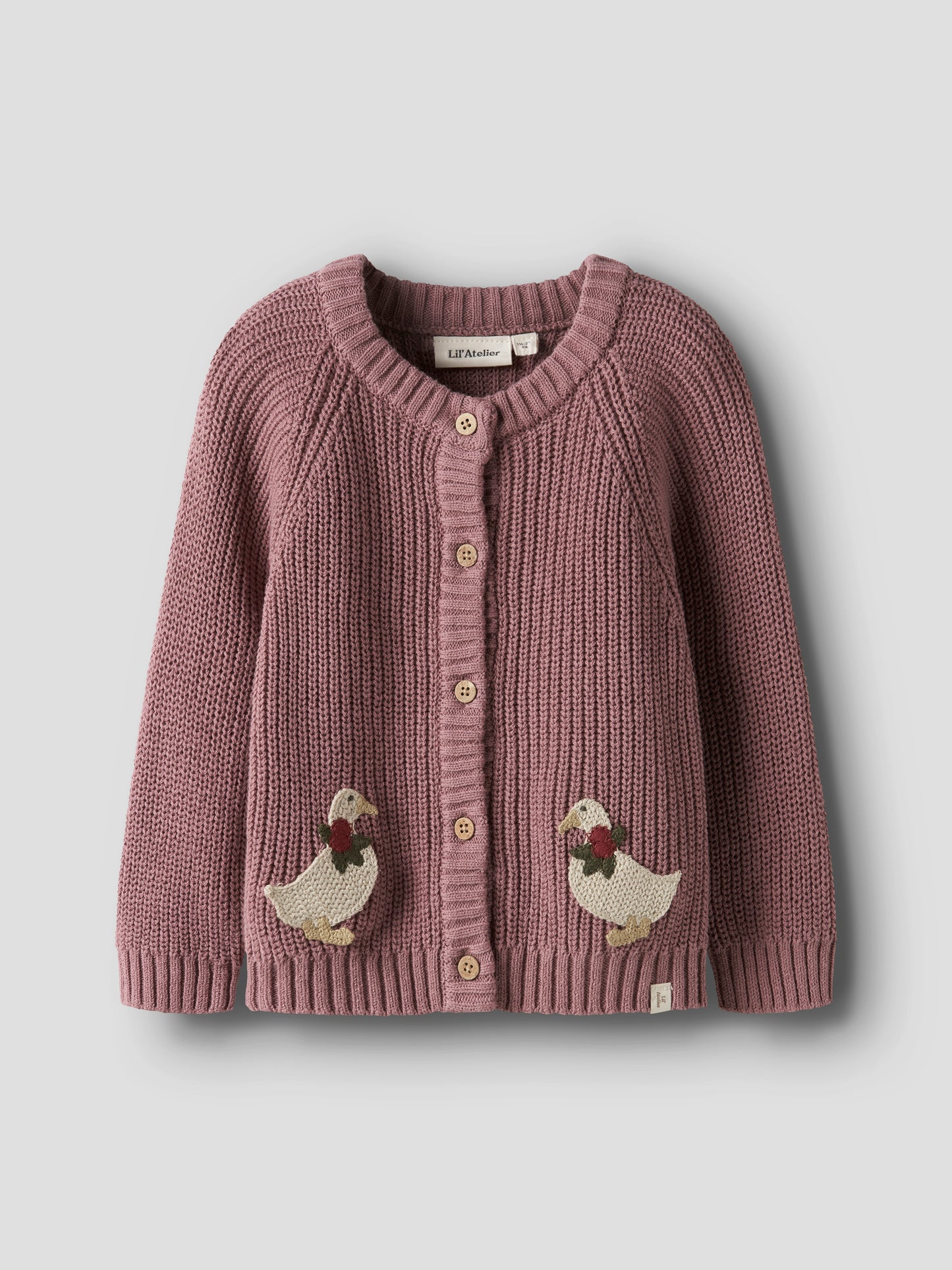 Lil Atelier Mini | Femlen Chunky strikket cardigan - Nostalgia Rose