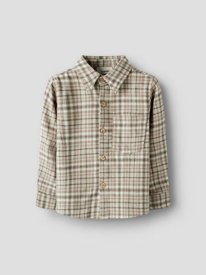 Lil Atelier Mini | Rebel flanell Skjorte  - Sepia Tint