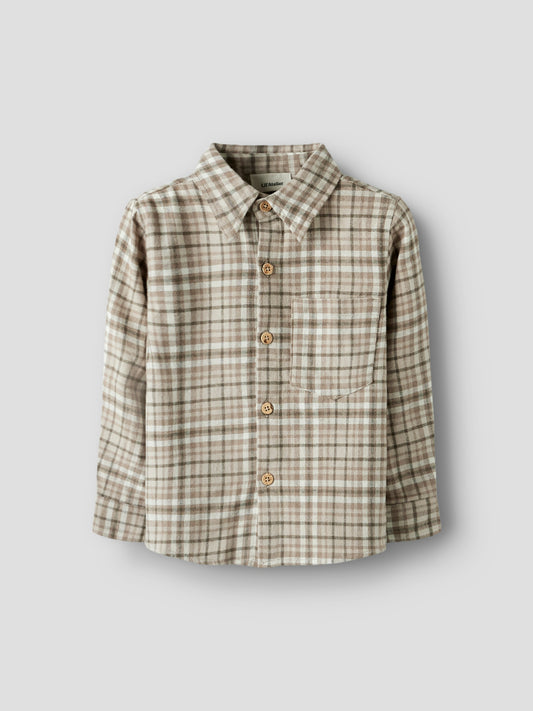 Lil Atelier Mini | Rebel flanell Skjorte  - Sepia Tint