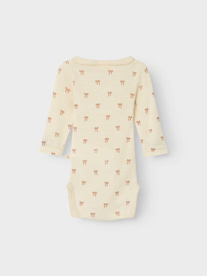 Lil Atelier Baby | Nalu Tynn ullbody - Sløyfer Turtledove