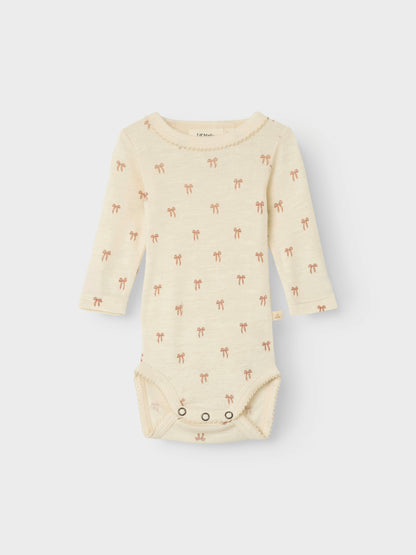 Lil Atelier Baby | Nalu Tynn ullbody - Sløyfer Turtledove