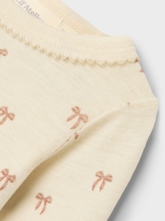 Lil Atelier Baby | Nalu Tynn ullbody - Sløyfer Turtledove