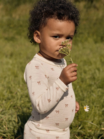 Lil Atelier Baby | Nalu Tynn ull leggings - Sløyfer Turtledove