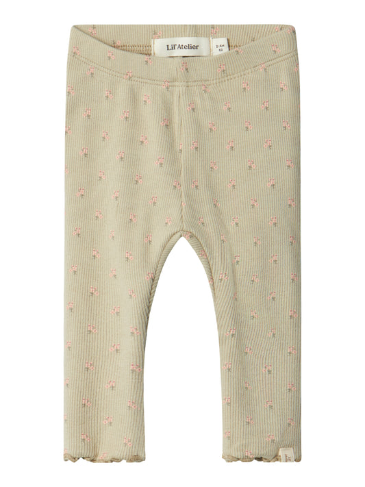 Lil Atelier Baby | Gago Slim Leggings - Moss Gray