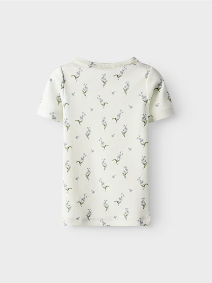 Lil Atelier Mini | Gayo T skjorte - Coconut Milk Forglemmegei