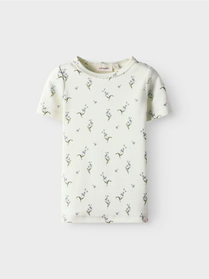 Lil Atelier Mini | Gayo T skjorte - Coconut Milk Forglemmegei