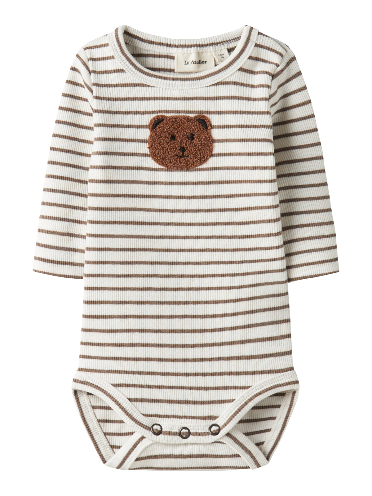 Lil Atelier Tonto ribbet body til baby – Coconut Milk, bilde 4