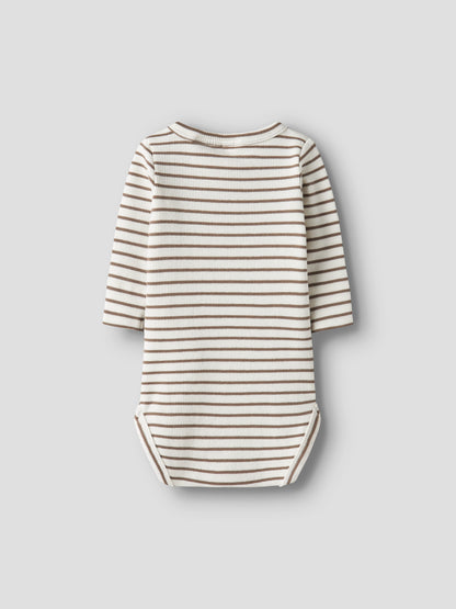 Lil Atelier Tonto ribbet body til baby – Coconut Milk, bilde 3