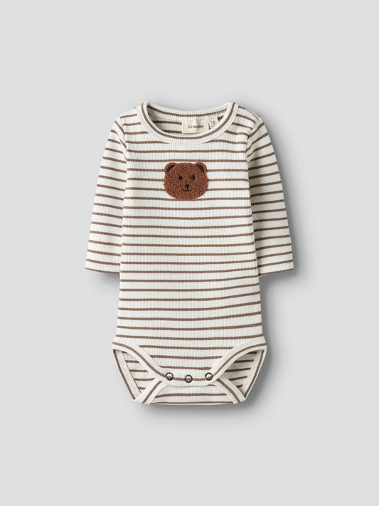 Lil Atelier Tonto ribbet body til baby – Coconut Milk