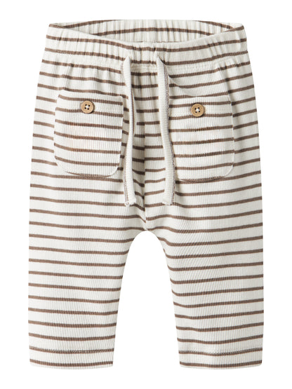 Lil Atelier Tonto ribbet babybukse – Coconut Milk, bilde 4