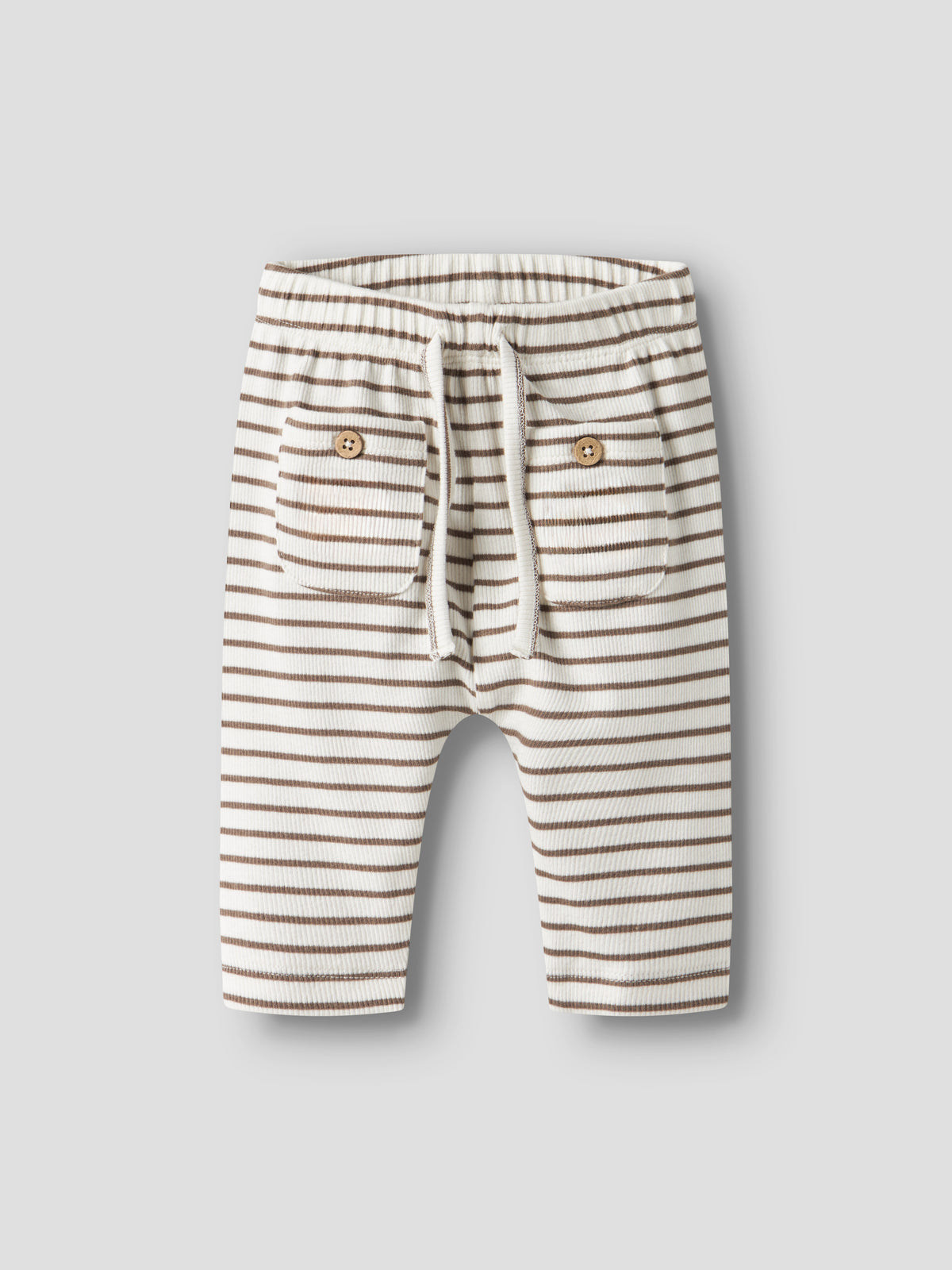 Lil Atelier Tonto ribbet babybukse – Coconut Milk