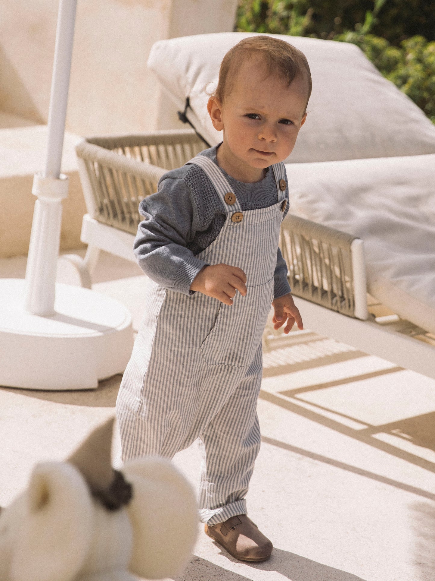 Lil Atelier BABY | Darko Loose Overall - Coconut Milk
