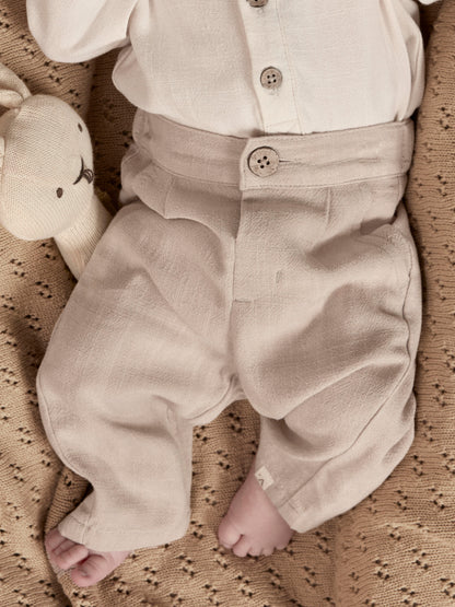 Lil Atelier BABY | Freddie Penbukse i lin/viskose - Feather Gray