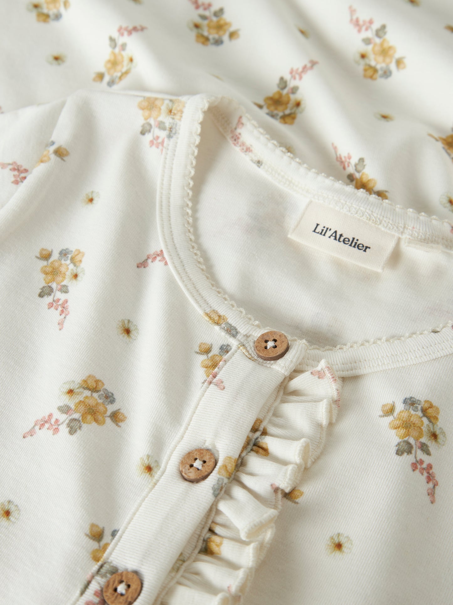 Lil Atelier MINI | Gayo Kortermet kjole - Coconut Milk FLOWER