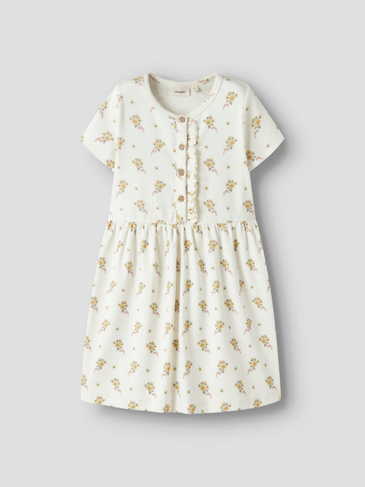 Lil Atelier MINI | Gayo Kortermet kjole - Coconut Milk FLOWER