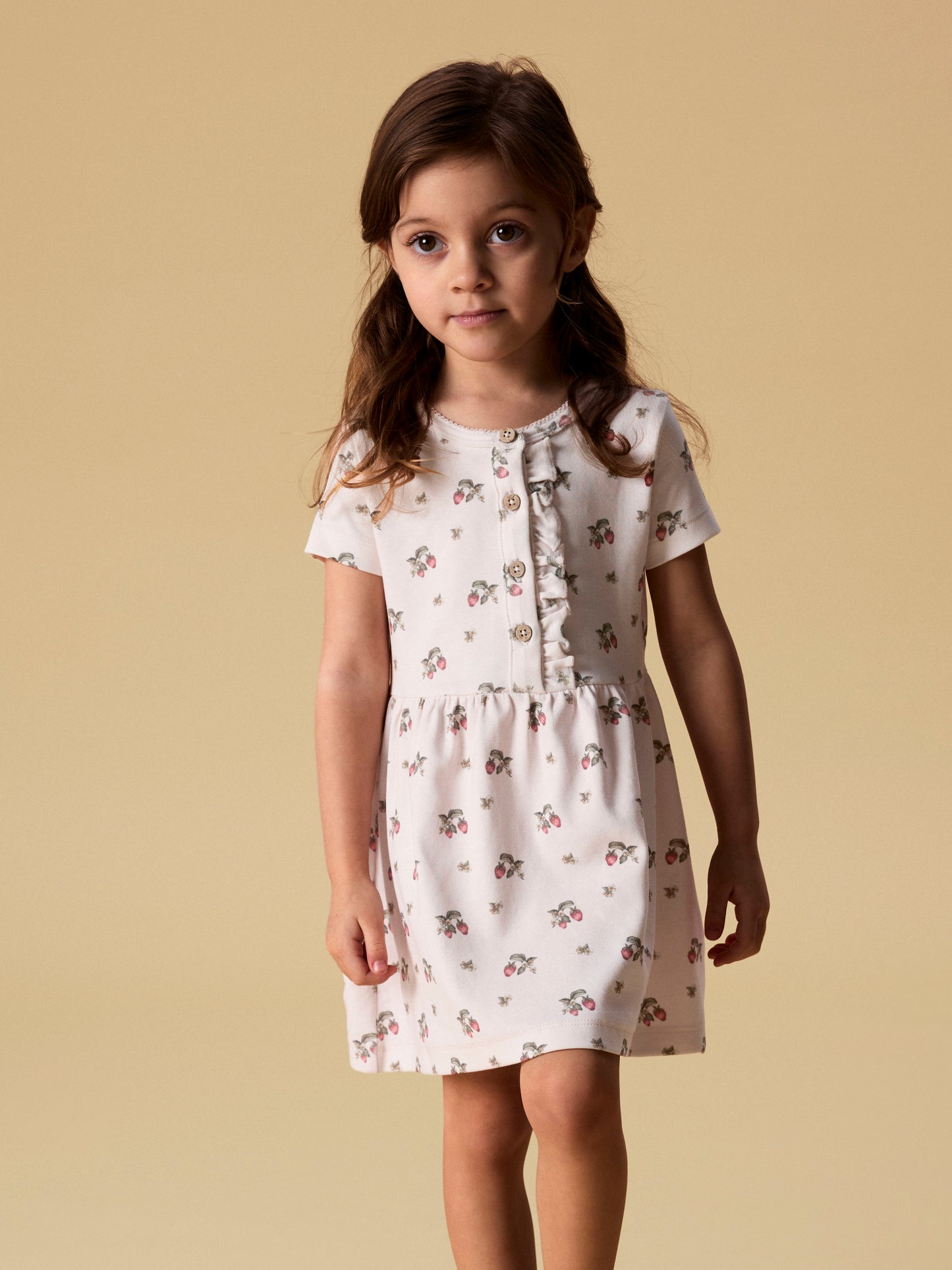 Lil Atelier MINI | Gayo Kortermet kjole - Coconut Milk FLOWER