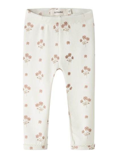 Lil Atelier BABY | Layo Slim Leggings - Coconut Milk FLOWER PINK