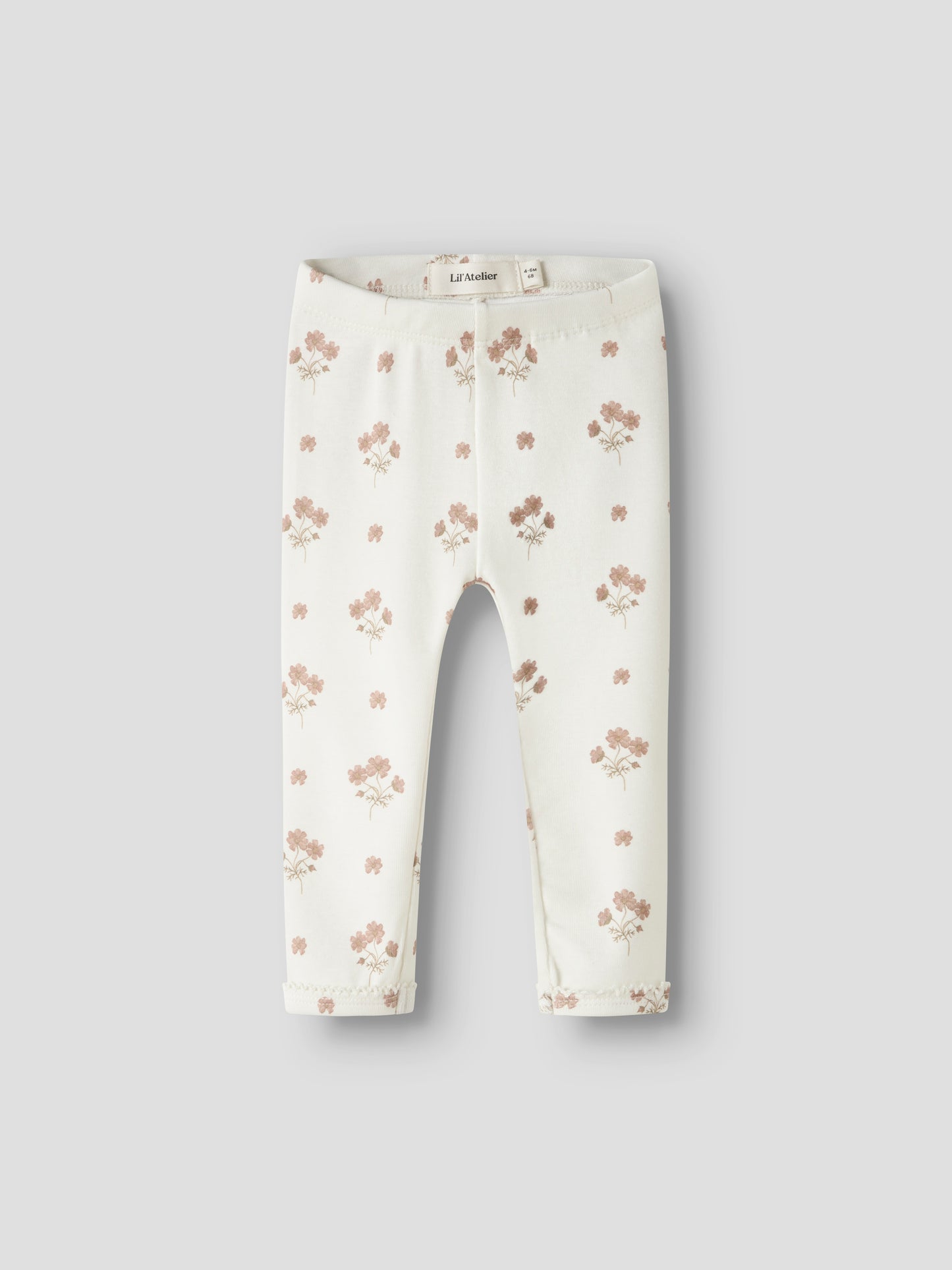 Lil Atelier BABY | Layo Slim Leggings - Coconut Milk FLOWER PINK