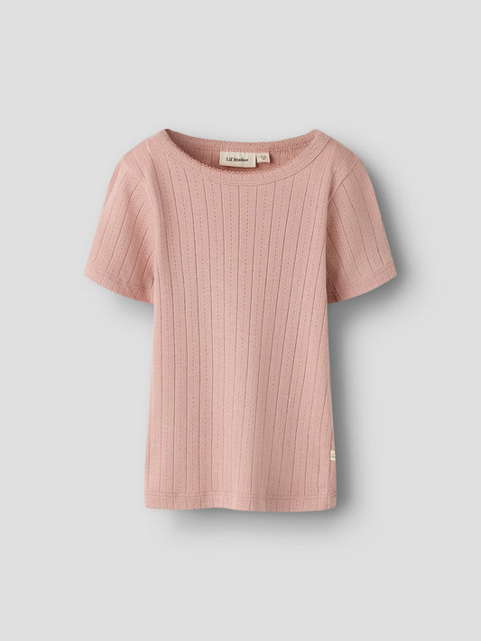 Lil Atelier MINI | Rachel Pointelle Top - Misty Rose