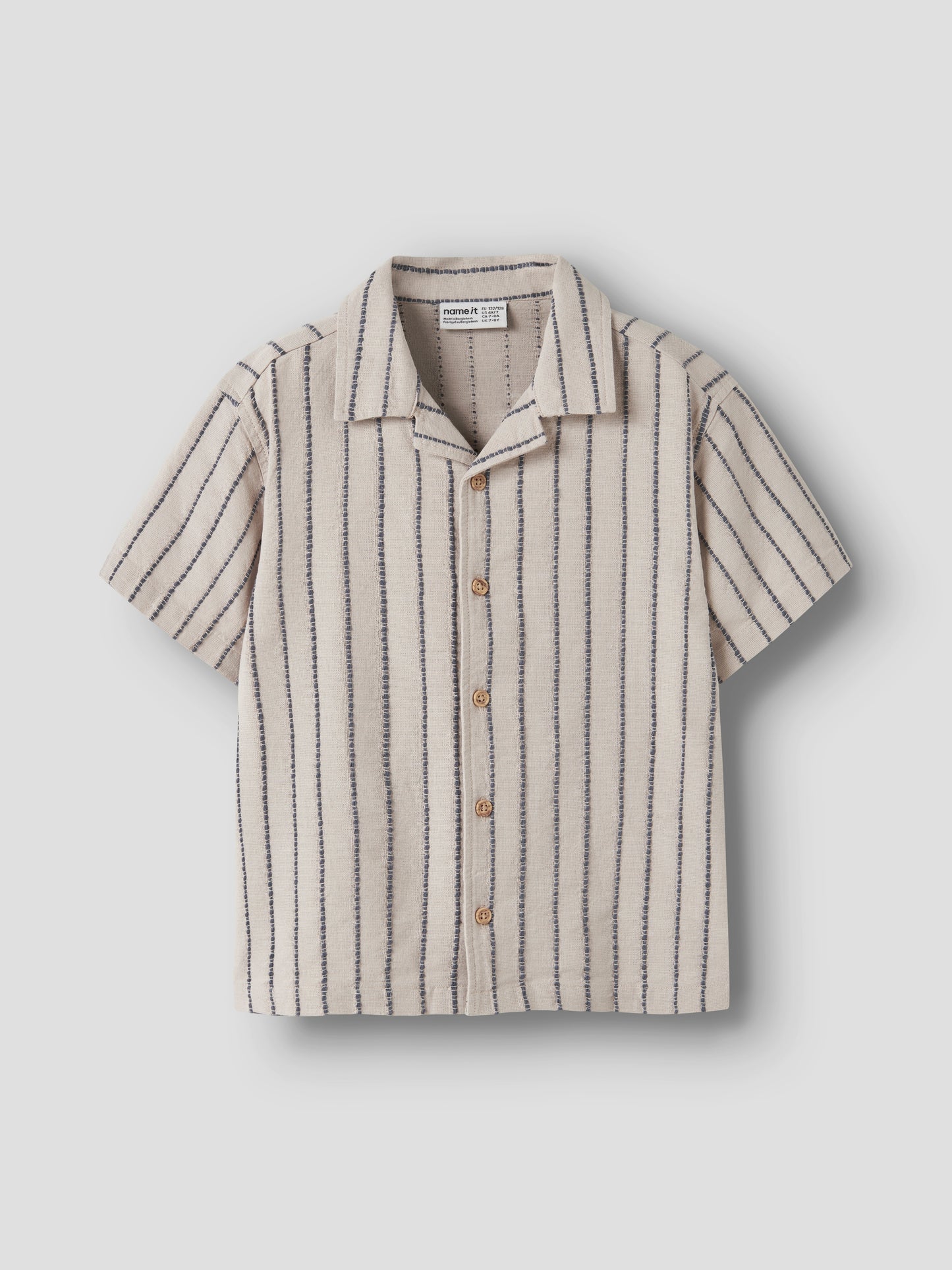 Name it KIDS | Jax Reg Shirt - Chateau Gray Sripe