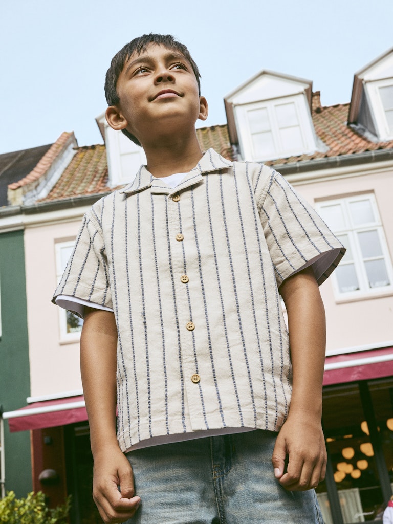 Name it KIDS | Jax Reg Shirt - Chateau Gray Sripe