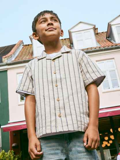 Name it KIDS | Jax Reg Shirt - Chateau Gray Sripe