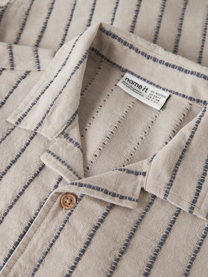 Name it KIDS | Jax Reg Shirt - Chateau Gray Sripe
