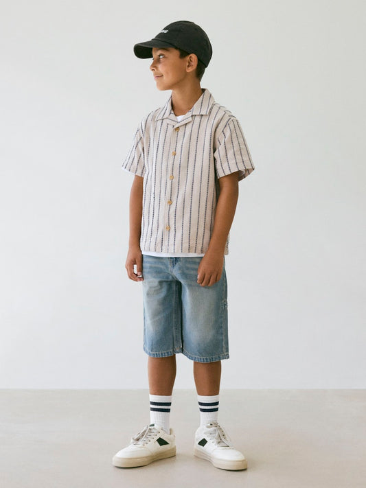 Name it KIDS | Jax Reg Shirt - Chateau Gray Sripe
