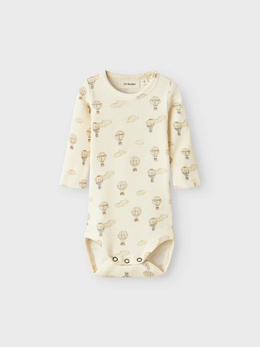 Lil Atelier Baby | Gavo Unisex bomulls body - Turtledove Luftballong