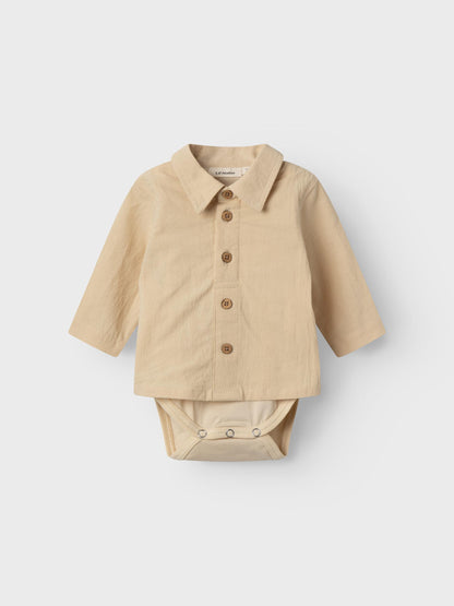 Lil Atelier Baby | Ruba Boxy Body Shirt - Wood Ash