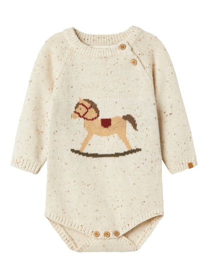 Lil Atelier Baby | Galto strikket Romper - Turtledove