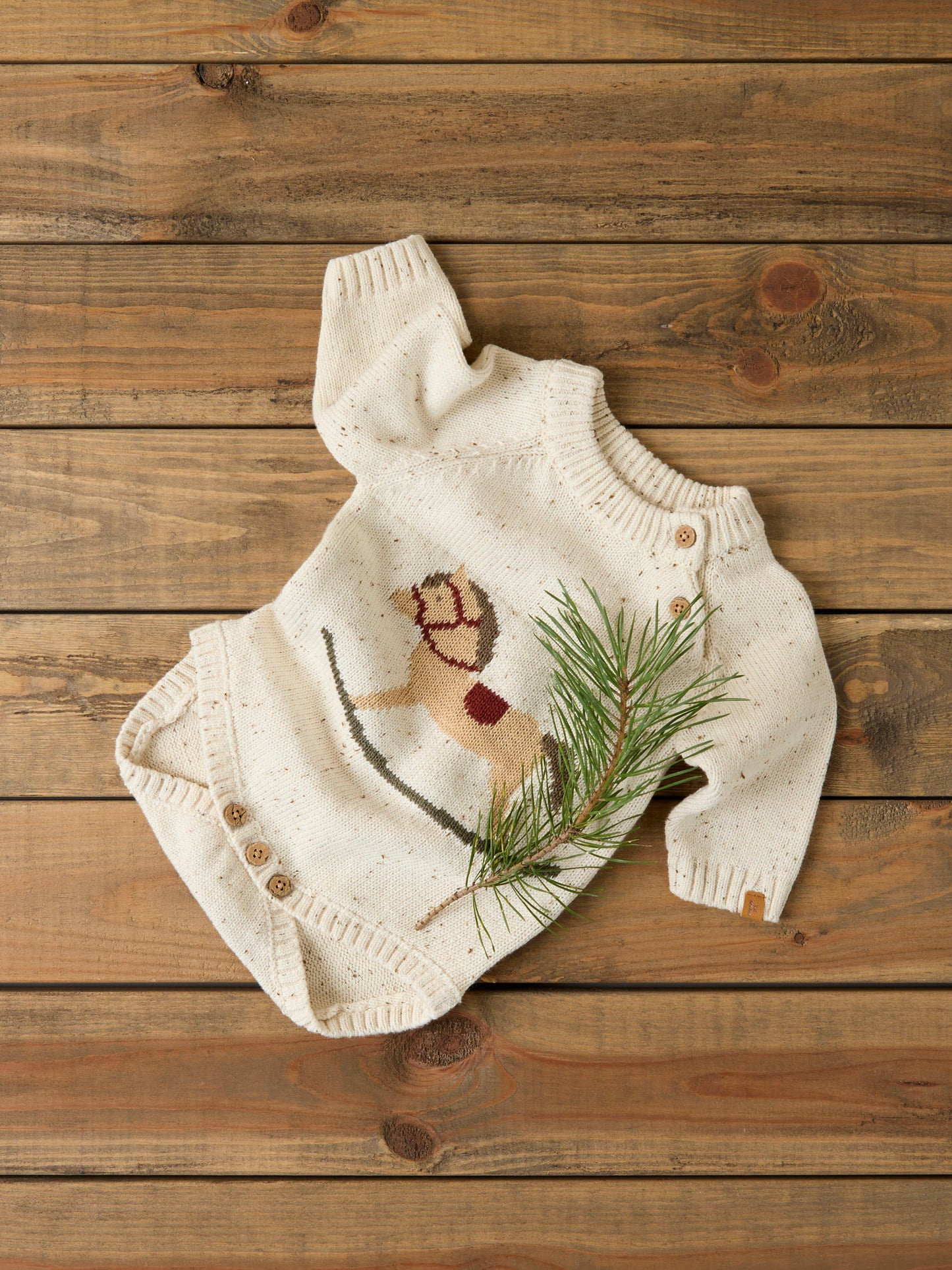 Lil Atelier Baby | Galto strikket Romper - Turtledove