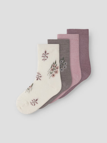 Name it | Wak mellomtykke Ullsokker 4pk - Toadstool