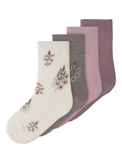 Name it | Wak mellomtykke Ullsokker 4pk - Toadstool