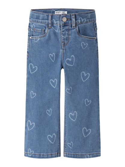 Name it MINI | Rose Wide Jeans - Medium Blue Denim HEART