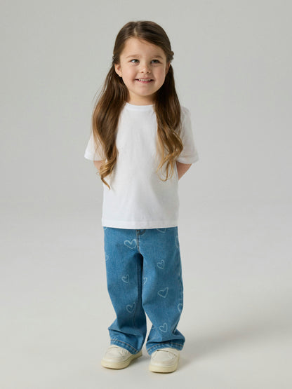 Name it MINI | Rose Wide Jeans - Medium Blue Denim HEART