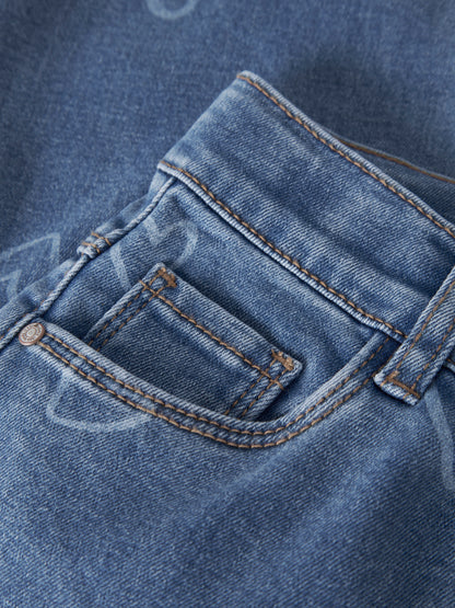 Name it MINI | Rose Wide Jeans - Medium Blue Denim HEART