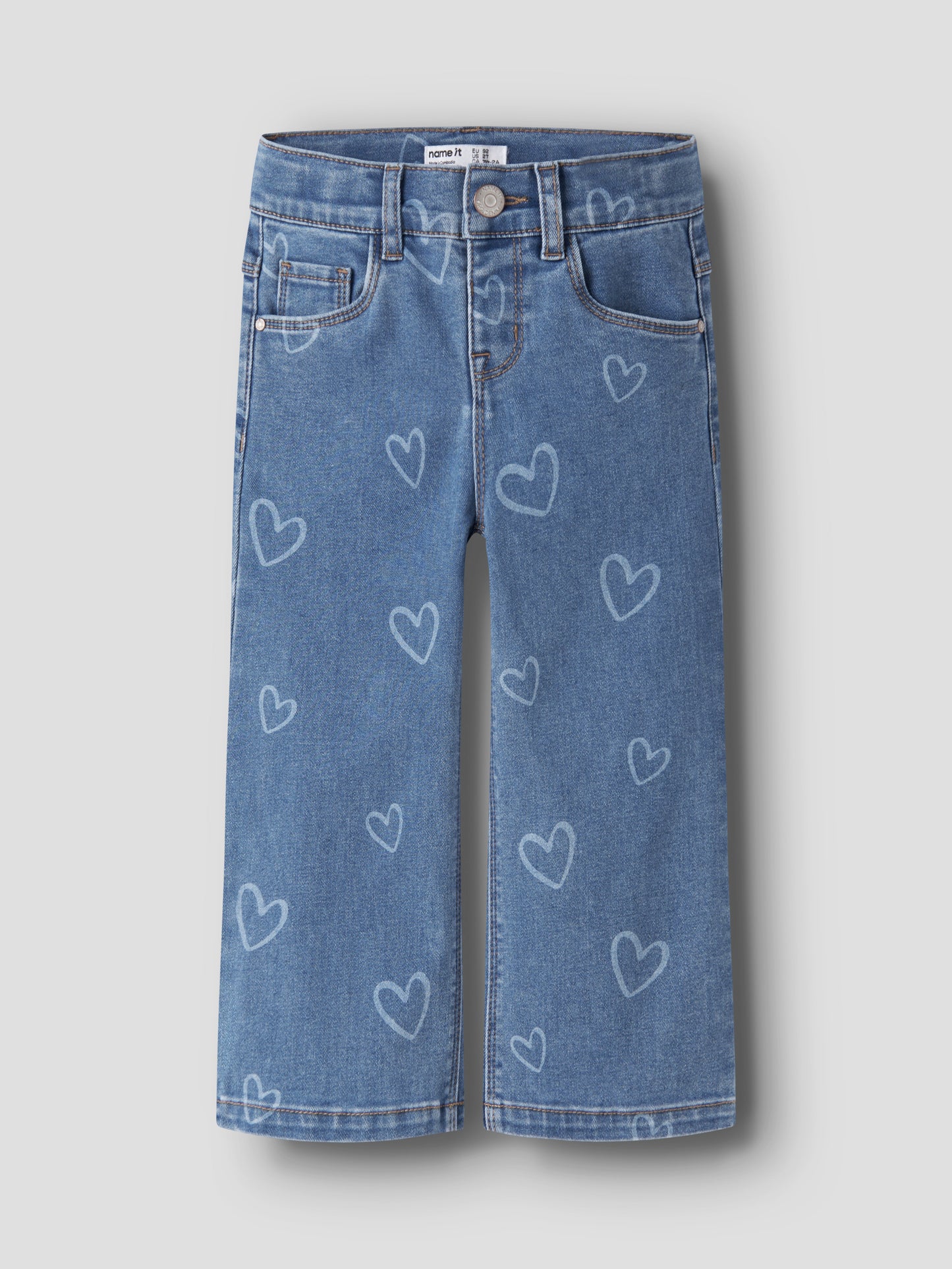 Name it MINI | Rose Wide Jeans - Medium Blue Denim HEART