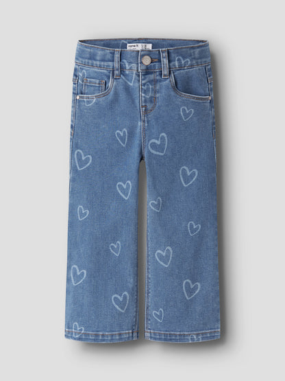 Name it MINI | Rose Wide Jeans - Medium Blue Denim HEART
